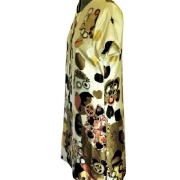 Vintage 90s Vertigo Paris cotton & silk blend shift tunic dress - Picture 4 of 7